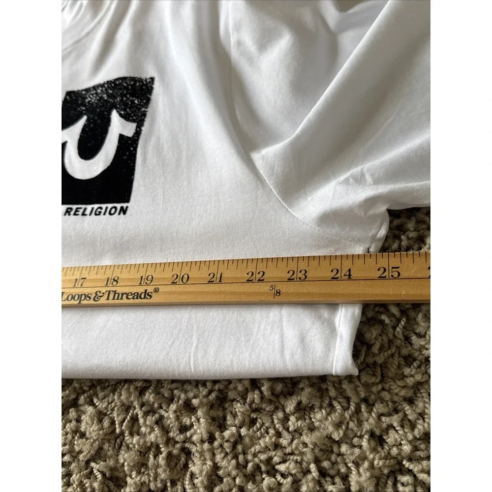 True Religion Short Sleeve‎ Tee Shirt 2XL 100% Cotton Optic White Buddha Face